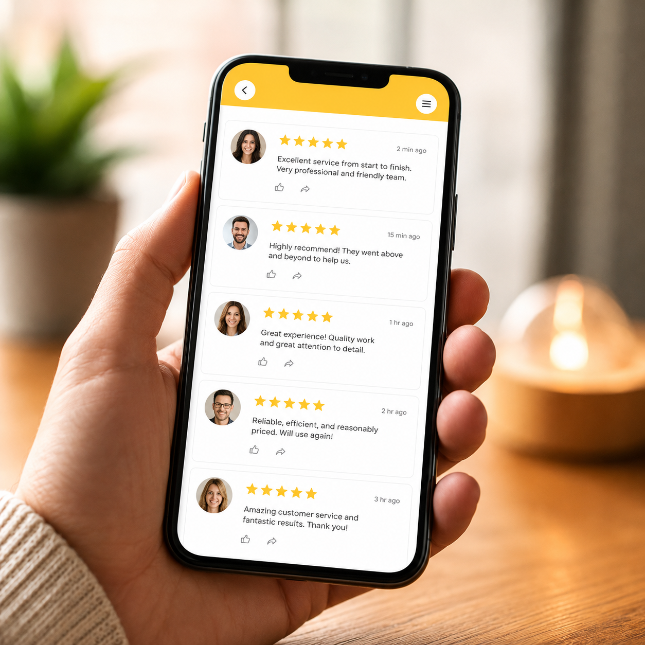 Start 5 star reviews growing